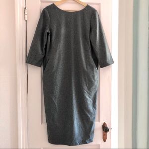Grey wool straight dress